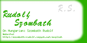 rudolf szombath business card